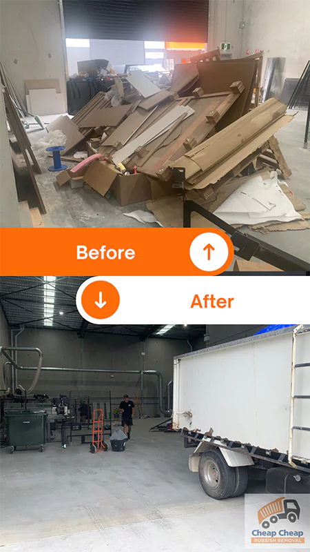 Commercial premises clean-out-out rubbish removal Sydney before & after