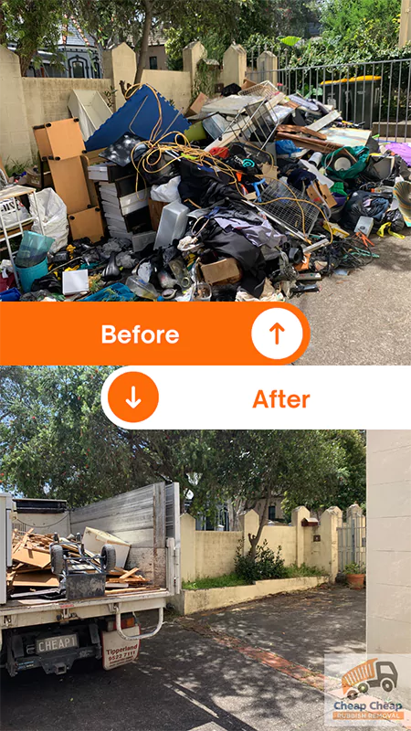 rubbish removal Sydney before & after